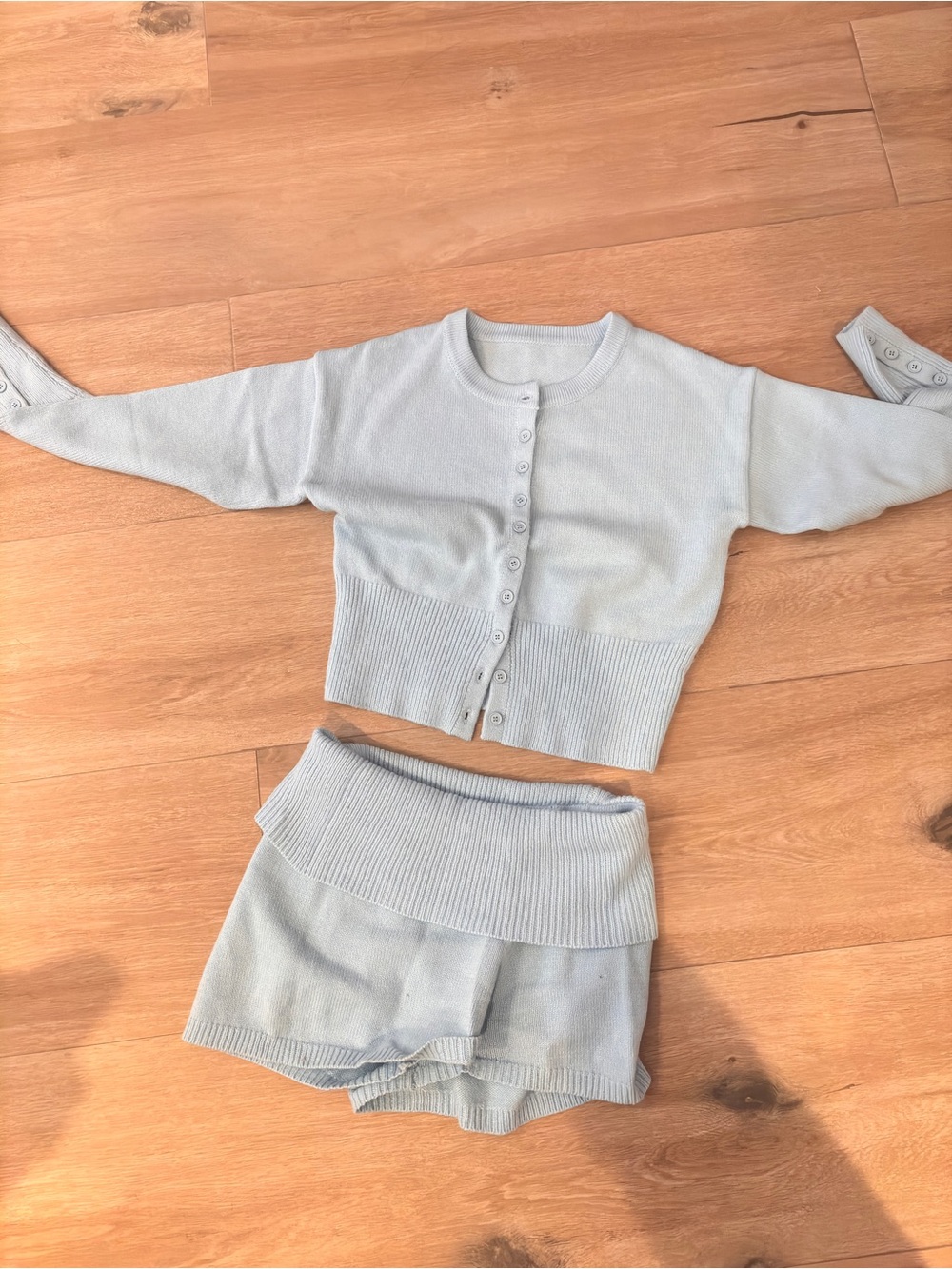 Muse Pastel Blue Knit Cardigan Set